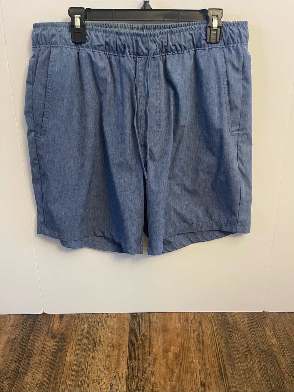 Eddie Bauer Light Blue Elastic-Waist Athletic Shorts
